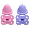 BABY J ART Ciuccio Neonato Personalizzato con Nome BABYJART Lovely | 2 pezzi ciuccio - Tettarella Anatomica in Silicone BPA Free | 0-6/6-18 Mesi (Rosa Chiaro-Glicine)