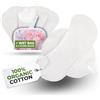 Natissy Basic line reusable panty liner, 7-pack; SMALL; organic cotton; plain white; white wings