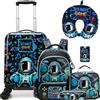 HTgroce Valigia Bambini, Trolley Bambino con Cuscino per il Collo, Valigia Per Bambini, Trolley Bambino da Viaggio, Valigia Ragazzo, Valigia Bimbo, Trolley Bagaglio a Mano Bagaglio per bambini
