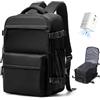 VENATIN Zaino da Viaggio con Sottovuoto, Zaino a compressione sottovuoto, Borse da cabina Ryanair 40x20x25 con sottovuoto con pompa,Nero