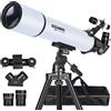 SOLOMARK Telescopio per adulti ad alta potenza, apertura 80 mm, telescopio rifrattore ...