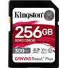 Kingston Canvas React Plus 256GB SDXC Speicherkarte UHSII 300R/260W U3 V90 fo...
