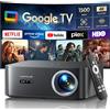 WiMiUS Proiettore【1500 ANSI/Google TV】Netflix Incluso Proiettore 4K Support, Autofoc...