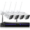 REIGY 3MP Kit Videosorveglianza Wifi Esterno con Spotlight, Telecamera Sorveg...