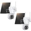 ANRAN 2MP+2MP Telecamera Esterno Solare, 2in1 DualLens 360°/180° PTZ Telecame...