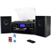 DigitNow, Giradischi Bluetooth, per CD, cassette, radio AM/FM e ingresso AUX,...