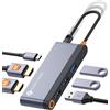 NOVOO Docking Station USB C a Dual HDMI 4K 60Hz, 100W PD, 3 Porte USB A, Adat...