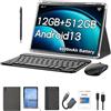 Crelander Tablet Android 13 10,1 pollici, SIM Card 4G LTE, 12 GB + 512 GB, 80...