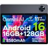 DOOGEETab U11 Android 16 Tablet 11 Pollici Gemini AI 16GB RAM +128GB ROM 2TB ...