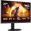 AOC Gaming Monitor Q27G4XF 27 pollici 2560x1440, WQHD, 180Hz, Fast IPS Panel,...
