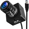 ELP Webcam USB 3.0 a 60 fps, fotocamera industriale 4K IMX678 a colori a bassa luminosità, obiettivo zoom manuale 3.6-10 mm, plug & play per stampante 3D, robot, visione artificiale, compatibile con