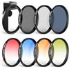 NEEWER Kit Filtri per Obiettivo Telefono Clip On 67mm, Attacco Cold Shoe, CPL/ND32/Stella a 6 Punti/4 Filtri Colorati Graduati Compatibile con iPhone 17 16 16e 15 Android Samsung Galaxy S25 Ultra S24
