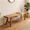 SFJATTA Panca da pranzo in legno per ingresso in stile fattoria, panca da pranzo interna con design senza braccioli, per camera da letto, sala da pranzo interna, in legno massello(120 * 25 * 45cm)