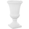 DRW Vaso da fiori con piede, in fibra di vetro, grezzo ruvido, 61 x 36 x 36 cm