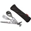 Baladeo ECO112 Basecamp posate da viaggio in acciaio inox, custodia in neoprene nero,