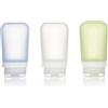 Humangear GoToob+ bottiglia da viaggio in silicone / contenitore confezione da 3 74 ml , trasparente/verde/blu,