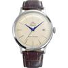 Orient Classic Bambino Classic - Orologio Uomo Automatico E A Carica Manuale Meccanico Classico Cinturino In Pelle Marrone Cassa In Acciaio Inox Quadrante Analogico Giallo - RA-AC0033Y
