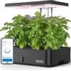 iDOO Giardino Intelligente Wi-Fi con LED Lampada da Coltivazione, Sistema di Coltivazione idroponica con Ventola silenziosa, Giardino di Erbe da Interno da 12 baccelli, Altezza Regolabile Serra