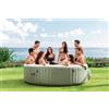 Intex PureSpa Sahara 28412 Spa Gonfiabile 8 Posti con 170 Bolle, Riscaldatore e Sistema Anticalcare - 236x71 cm Beige