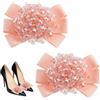 HOBBIESAY 2 clip per scarpe decorative con strass, eleganti clip per scarpe con fiocco staccabile, accessori per donne, matrimoni, balli scolastici, feste, tacchi alti, accessori, Poliestere