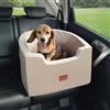 VEVOR Seggiolino Auto per Cani di Piccola Taglia Media 25 kg, Rialzo per Cani Impermeabile, Tasca Portaoggetti, Guinzaglio di Sicurezza con Clip, Imbottitura in Spugna, Cuccia per Cani, Marrone