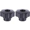Gvvsjgdbis 2 x M10 10 mm Dia filettatura nera plastica serraggio manopola maniglia