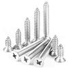 Jksdp 50Pcs M2.2 M3 M3.5mm 304 in acciaio inox vite autofilettante Croce a testa piatta Vite testa svasata Legno Vite Autofilettante, M3.5X60