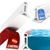 Zyvoq Barriera acqua doccia 2 METRI autoadesiva 5 x 3 cm. Barriera d'acqua per doccia. Profilo silicone bianco. Bordo piano di lavoro cucina. Guarnizione parete doccia. Rifinitura piano di lavoro cucina 50