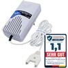 Schabus Rilevatore d'acqua SHT 240 - Sensore di acqua da 230 V con cavo sensore forcella da 2,8 m (allungabile fino a 50 m), acustico + ottico, 90 dB, plug and play
