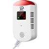 D MODUN Rilevatore di Gas, Monitor di Gas infiammabile, GPL/Gas naturale/Sensore di perdita di gas carbone, Allarme Sonoro, Avviso luce rossa lampeggiante, Concentrazione gas display digitale