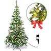 Aigostar Albero di Natale Artificiale da 150 CM,con Catena di Luci LED da 13 M,200 LED Bianco Caldo,8 Modalità di Illuminazione,280 Rami,Colore Verde,Include Supporto in Metallo.