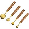 LIbgiubhy Confezione da 4 cucchiai dosatori professionali con manico in legno, utensili da cucina, misurini per polvere, cucchiaio dosatore