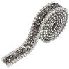 Tyenaza Maglia di nastro diamantato 15mm Decorazione di nastro di strass di cristallo con brillantini.(Grigio)