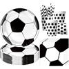 Augesak 68 Pezzi Calcio Stoviglie Compleanno, Decorazioni Compleanno Calcio, Addobbi per Feste Bambino Include Piatti Tazze Tovaglioli