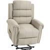 HOMCOM Poltrona alzapersona elettrica, poltrona relax elettrica con funzione massaggio e riscaldamento, 87 x 87,5 x 108 cm, beige | Aosom Italy