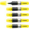 STABILO - Evidenziatore - LUMINATOR | lunga durata e doppio tratto (2 + 5 mm), Confezione da 5, Giallo