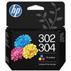 Hp Cartuccia d'inchiostro Hp No.302-304 2ml 100 pagine Ciano-Magenta-Giallo [B7RT6AE#LS1]