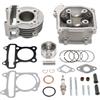 WOOSTAR 47mm Cilindro con Testata con Anello Pistone Kit e Guarnizioni Assemblea Sostituzione per GY6 72cc 80cc Taotao 49cc 50cc 4 Tempi 139QMB 139QMA Motore Scooter Ciclomotore ATV