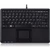 Perixx Tastiera, Perixx PERIBOARD-510 H PLUS, USB, Super Mini Touchpad Keyboard, con hub USB a 2 vie, layout tastiera FR