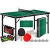 Kesser Tavolo da ping-pong KESSER® Mini: compatto, pieghevole e salvaspazio, con rete, 2 racchette e 5 palline - ideale per divertirsi in casa