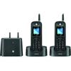 Motorola Telefono cordless da tavolo a lunga portata, set di 2 pezzi, Motorola O202, colore nero