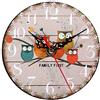 AUNMAS Orologio a muro in legno vintage, orologio con motivo gufo antico, design creativo ecologico senza batteria, facile da appendere o posare, per arredamento casa ufficio soggiorno