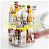 LUZOON Vassoio girevole armadio cucina 2 piani spezie Frigo Lazy Susan Range spezie cucina organizzatore portaoggetti cucina (diametro 23 cm)