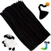 XIAOJING0 100 Pezzi Scovolini Colorati per Lavoretti, Pipe Cleaner, Filo di Ciniglia, per Lavoretti Decorativi, Fai Da Te Creativo30 cm x 6 mm (Nero)