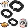 sinzau Supporto Maniglia Pentola, 3 Paia di Manici in Silicone per Pentole, Manico Isolato in Silicone con Durevole, Durevole, Antiscivolo, 3 Dimensioni, Per Pentole in Ghisa, Wok, Padelle da Forno