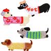 Sanfly 4 Pezzi Carino Bassotto Ricamato Toppe per Cani Abbellimenti per Indumenti Cucire sulle Toppe Strumento di Riparazione per Abbigliamento per Borsa Cappello