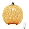 GUANSHAN Elegante lampada a sospensione in bambù fatta a mano in stile sud-est asiatico Lanterna Lampadario Lampada da soffitto Illuminazione a soffitto per ristorante, soggiorno, bancone bar