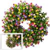 Generic Ghirlanda per porta all'aperto tutto l'anno, corona primaverile, ghirlanda per porta d'ingresso, 40 cm, ghirlanda estiva per porte esterne, corona di fiori per porta d'ingresso, tutto l'anno,