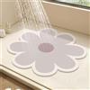 SHIJHUI Tappetino da doccia rotondo con fiore, per doccia interna, tappetino da bagno in luffa in PVC, tappetino da bagno antiscivolo anti-muffa con scarico, ad asciugatura rapida (grigio, 50 x 50 cm)