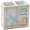 Zenna Home Seaside Serenity Toothbrush Holder Accessori Bagno, Resina, Verde Acqua/Avorio, 1 Count (Pack of 1)